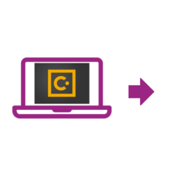 Laptop-Symbol violett