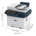 Xerox C315 Multifunction Colour Dreiviertelansicht mit Abmessungen