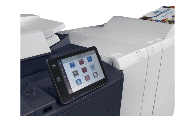Zubehör auf der rechten Seite des Xerox® PrimeLink® C9200 Serie Druckers Zubehör auf der rechten Seite des Xerox® PrimeLink® C9200 Serie Druckers